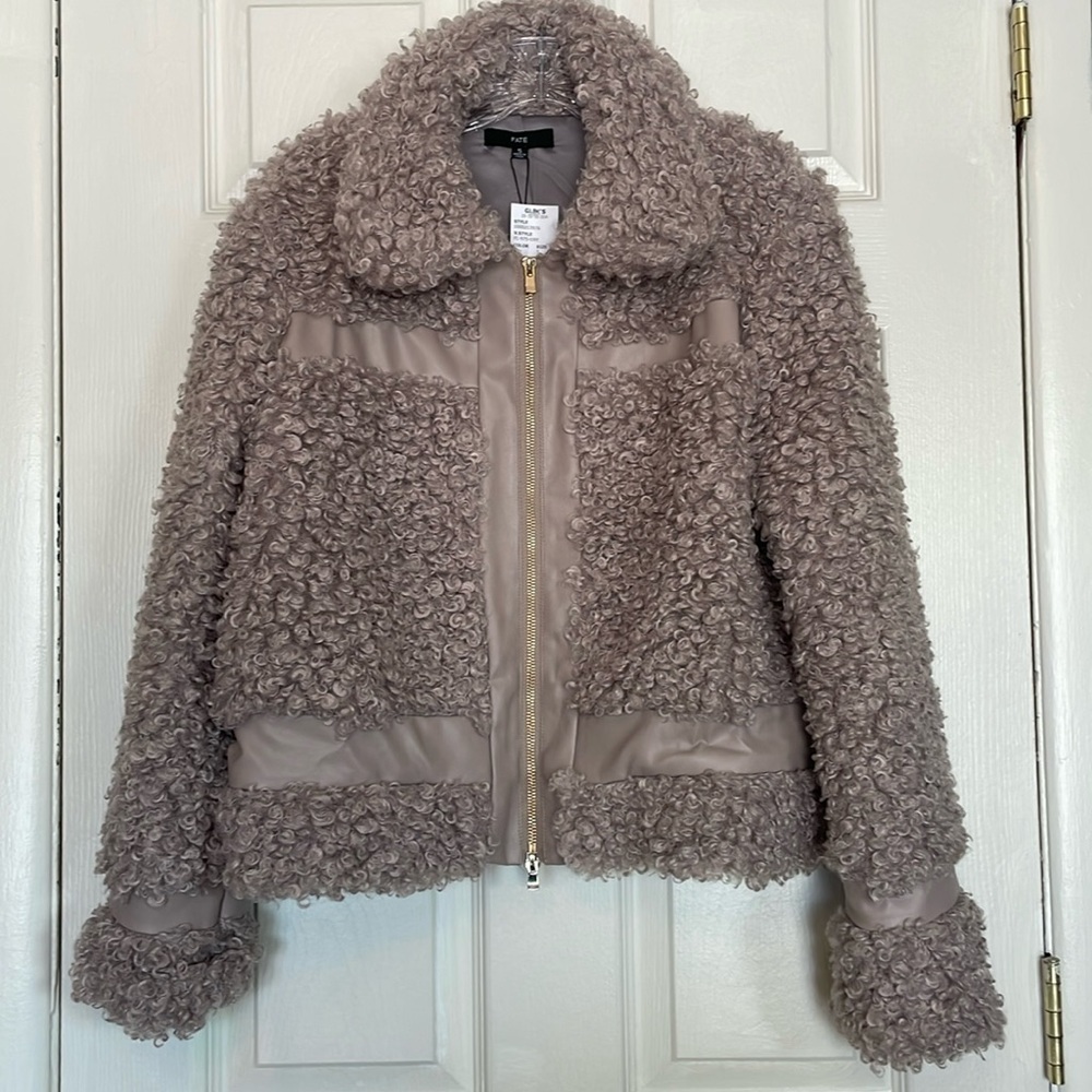 NEW - FATE teddy lined jacket with faux leather